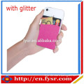 NEW Arrival !!! silicone 3m sticker smart wallet mobile credit card holder with glitter
